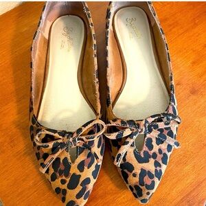 Seychelles Leopard Print Flats with Bow